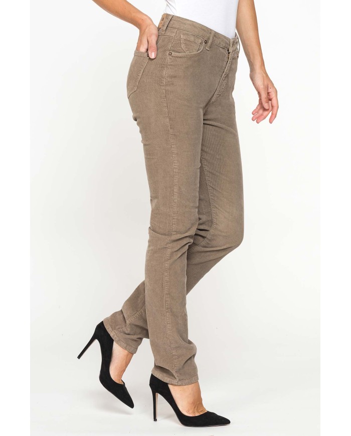 PANTALONE CINQUE TASCHE COMFORT FIT IN VELLUTO STRETCH 1000 RIGHE