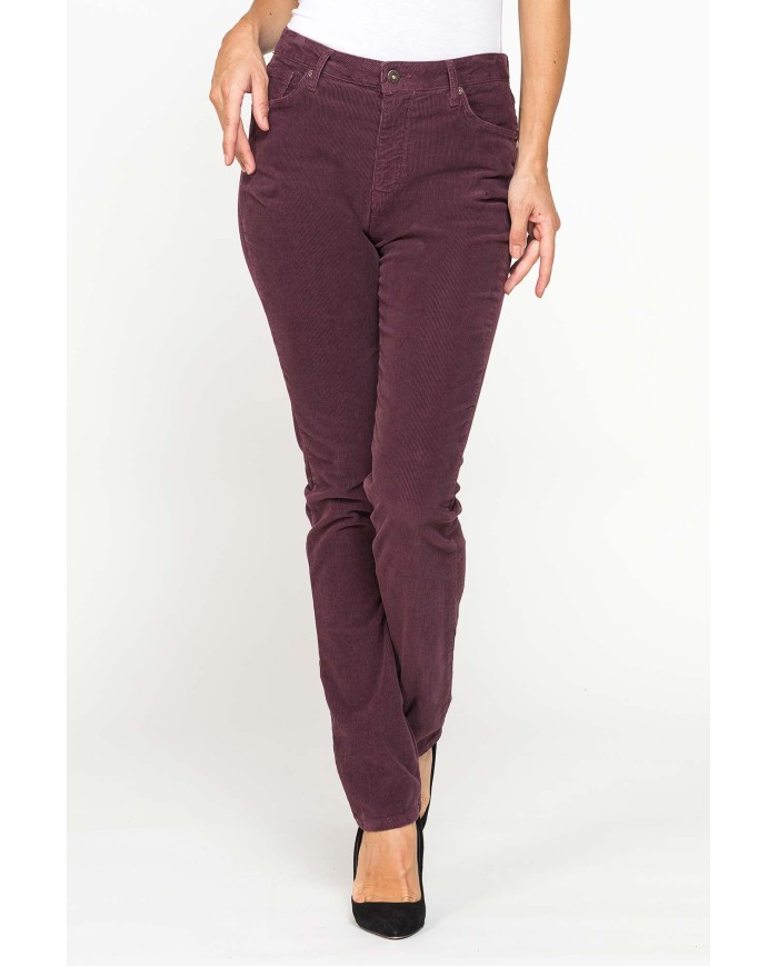 PANTALONE CINQUE TASCHE COMFORT FIT IN VELLUTO STRETCH 1000 RIGHE