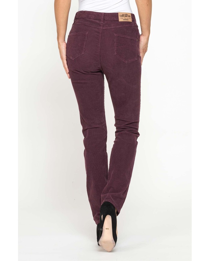 PANTALONE CINQUE TASCHE COMFORT FIT IN VELLUTO STRETCH 1000 RIGHE