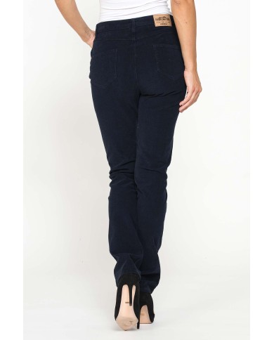 PANTALONE CINQUE TASCHE COMFORT FIT IN VELLUTO STRETCH 1000 RIGHE