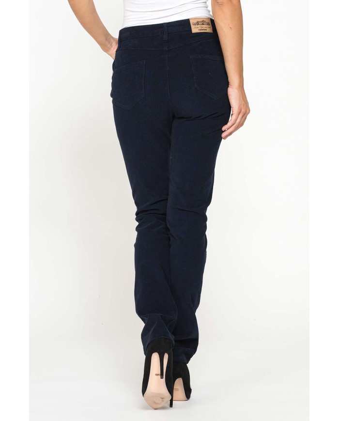 PANTALONE CINQUE TASCHE COMFORT FIT IN VELLUTO STRETCH 1000 RIGHE