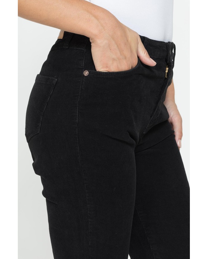 PANTALONE CINQUE TASCHE COMFORT FIT IN VELLUTO STRETCH 1000 RIGHE