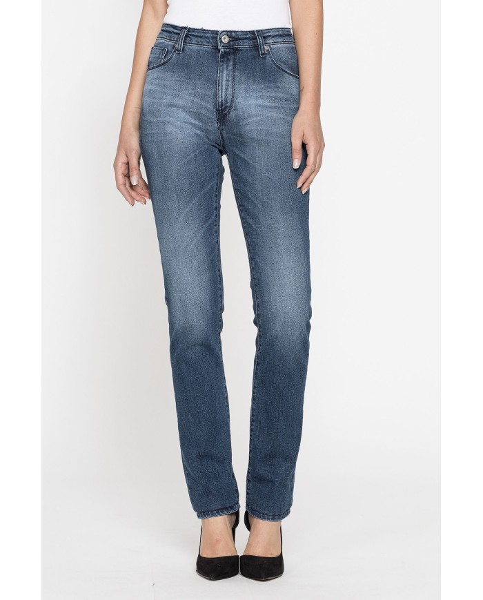 JEANS DONNA STRETCH 12oz MOD 753. Vita alta e gamba stretta.