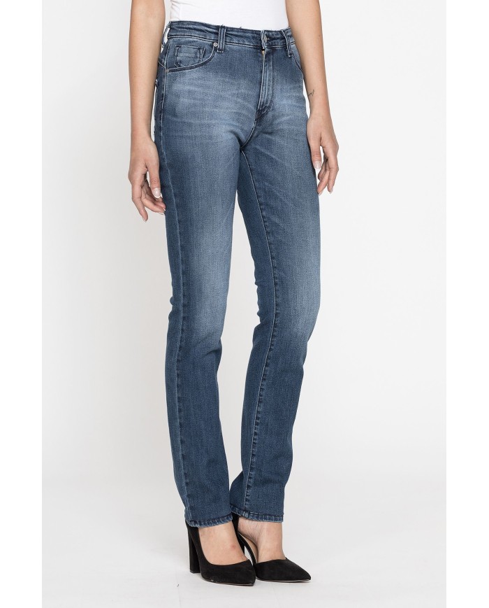 JEANS DONNA STRETCH 12oz MOD 753. Vita alta e gamba stretta.