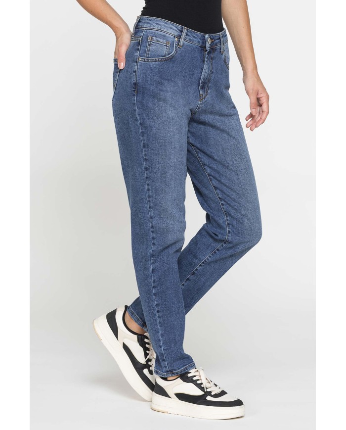 JEANS MOM CINQUE TASCHE IN DENIM STRETCH 12,2oz