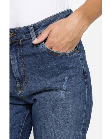 JEANS MOM CINQUE TASCHE IN DENIM STRETCH 12,2oz