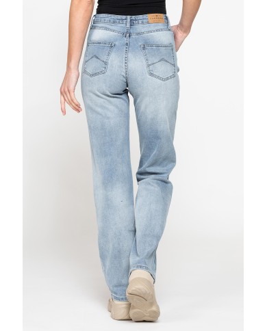 JEANS CINQUE TASCHE CON GAMBA AMPIA IN DENIM STRETCH 12,2oz