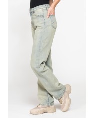 JEANS CINQUE TASCHE CON GAMBA AMPIA IN DENIM STRETCH 12,2oz
