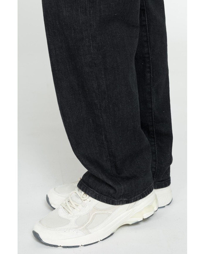 JEANS CINQUE TASCHE CON GAMBA AMPIA IN DENIM STRETCH 12,2oz