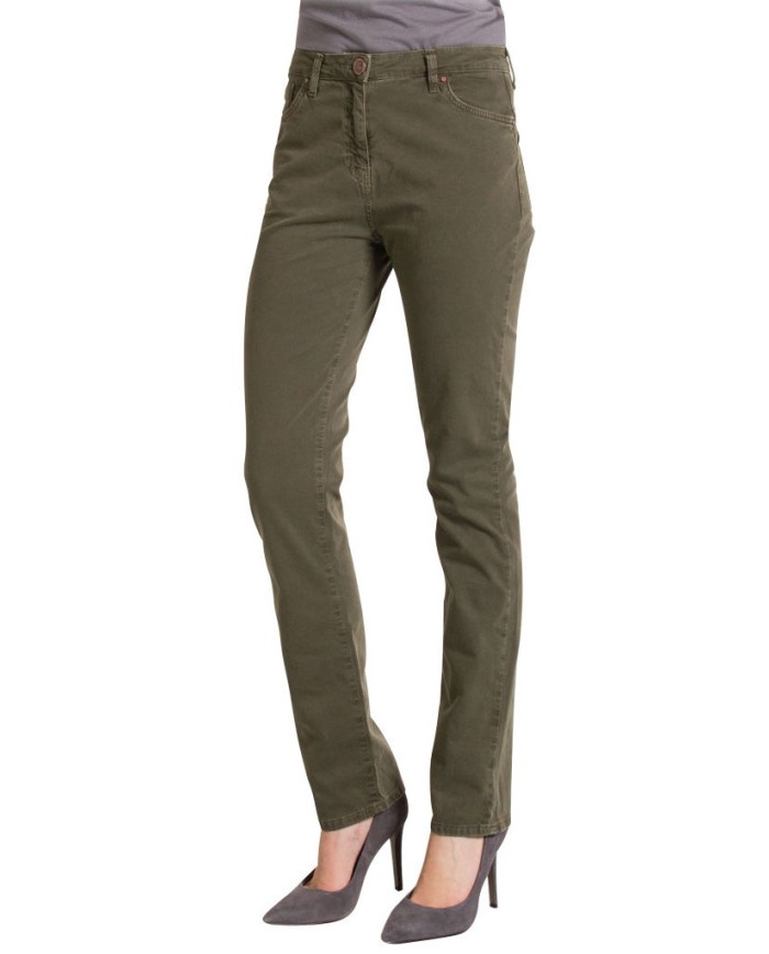 PANTALONE IN GABARDINA MOD.753 . Vita alta e gamba confortevole.