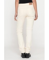 PANTALONE IN VELLUTO STRETCH MOD. 753. Vita alta gamba regolare.