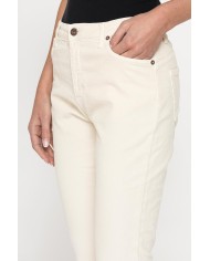 PANTALONE IN VELLUTO STRETCH MOD. 753. Vita alta gamba regolare.