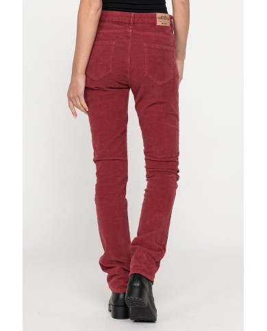 PANTALONE IN VELLUTO STRETCH MOD. 753. Vita alta gamba regolare.