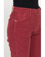 PANTALONE IN VELLUTO STRETCH MOD. 753. Vita alta gamba regolare.