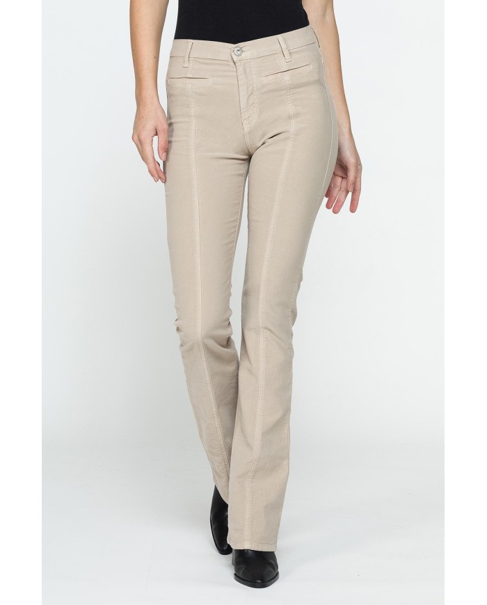 PANTALONE A ZAMPA STILE WESTERN IN MOLESKIN STRETCH 10oz