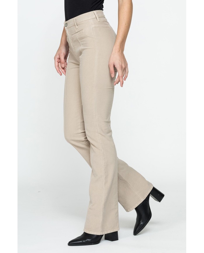 PANTALONE A ZAMPA STILE WESTERN IN MOLESKIN STRETCH 10oz