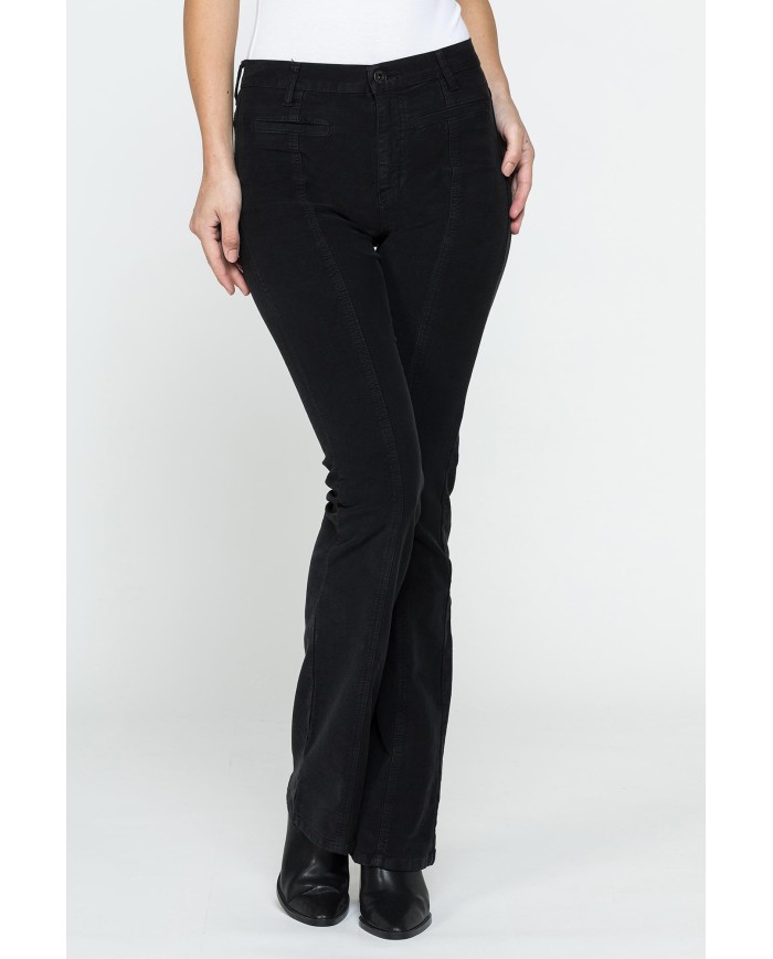 PANTALONE A ZAMPA STILE WESTERN IN MOLESKIN STRETCH 10oz