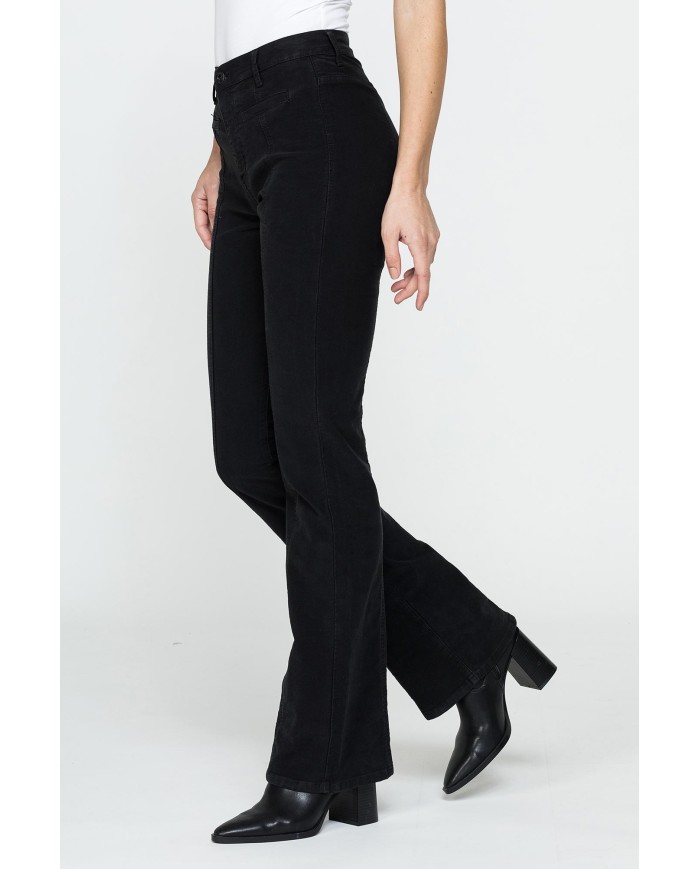 PANTALONE A ZAMPA STILE WESTERN IN MOLESKIN STRETCH 10oz