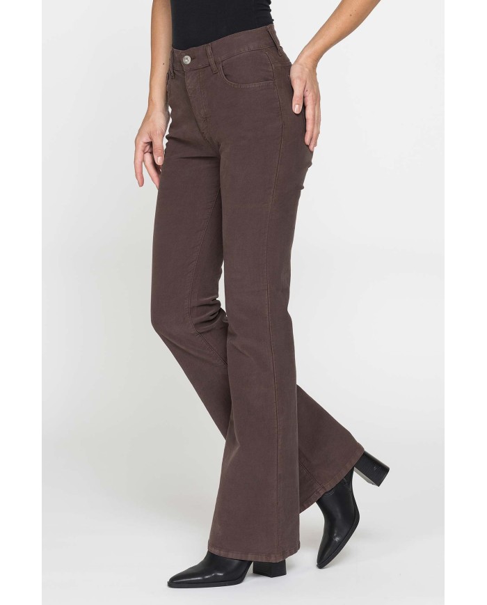 PANTALONE A ZAMPA STILE WESTERN IN MOLESKIN STRETCH 10oz