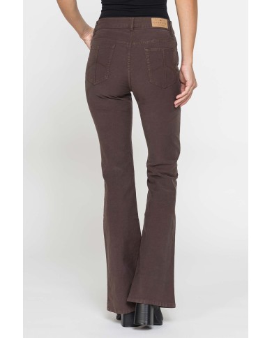 PANTALONE A ZAMPA STILE WESTERN IN MOLESKIN STRETCH 10oz