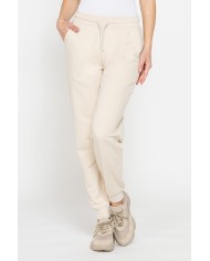 PANTALONE BASIC IN FELPA CON RIB SUL FONDO
