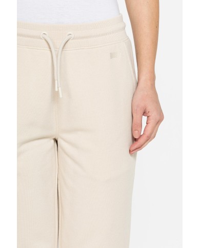 PANTALONE BASIC IN FELPA CON RIB SUL FONDO