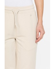 PANTALONE BASIC IN FELPA CON RIB SUL FONDO