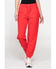 PANTALONE BASIC IN FELPA CON RIB SUL FONDO