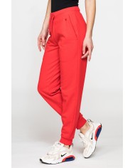 PANTALONE BASIC IN FELPA CON RIB SUL FONDO