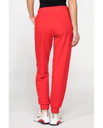 PANTALONE BASIC IN FELPA CON RIB SUL FONDO