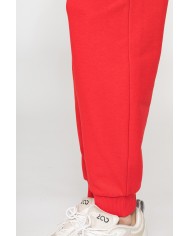 PANTALONE BASIC IN FELPA CON RIB SUL FONDO