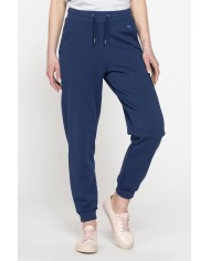 PANTALONE BASIC IN FELPA CON RIB SUL FONDO
