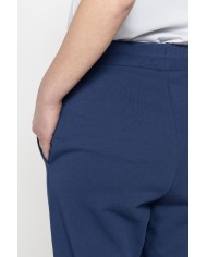 PANTALONE BASIC IN FELPA CON RIB SUL FONDO