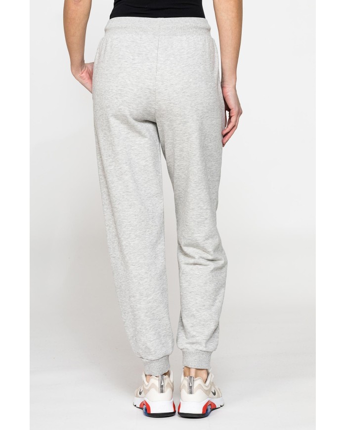 PANTALONE BASIC IN FELPA CON RIB SUL FONDO