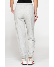 PANTALONE BASIC IN FELPA CON RIB SUL FONDO