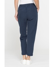 PANTALONE CROPPED IN MISTO LINO COMFORT FIT.