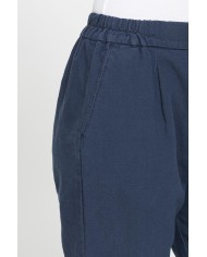 PANTALONE CROPPED IN MISTO LINO COMFORT FIT.