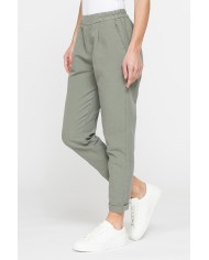 PANTALONE CROPPED IN MISTO LINO COMFORT FIT.