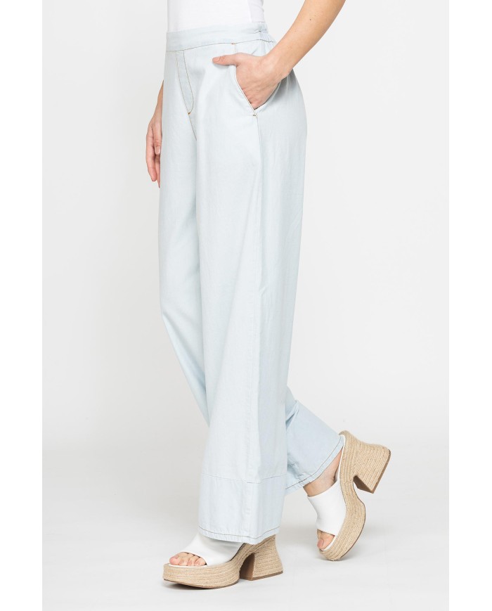 JEANS A PALAZZO IN DEMIM LEGGERO 6,3oz. COMFORT FIT