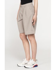 BERMUDA CON PIEGHE IN POPELINE 100% COTONE