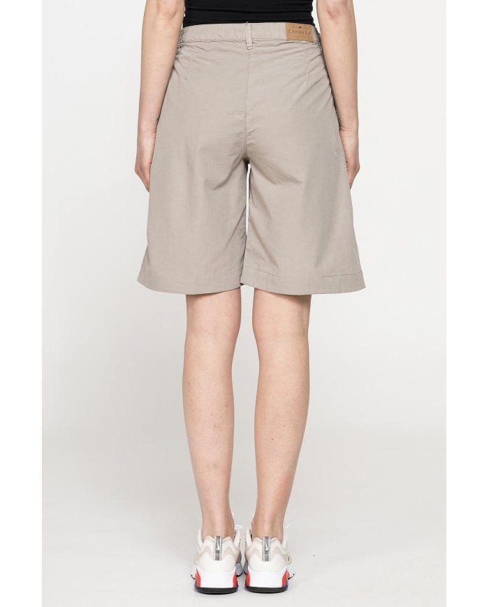 BERMUDA CON PIEGHE IN POPELINE 100% COTONE
