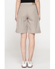 BERMUDA CON PIEGHE IN POPELINE 100% COTONE
