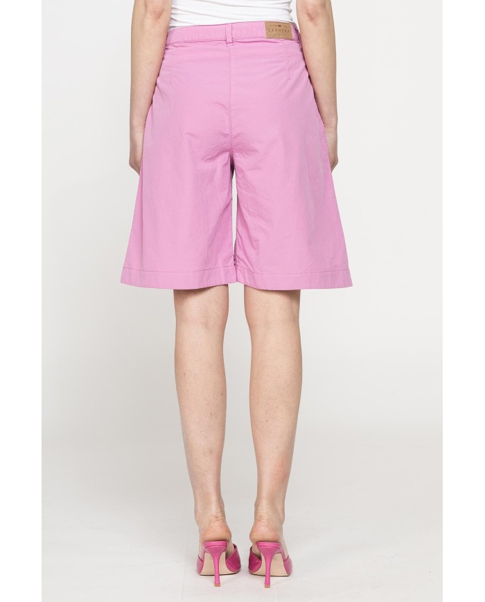 BERMUDA CON PIEGHE IN POPELINE 100% COTONE