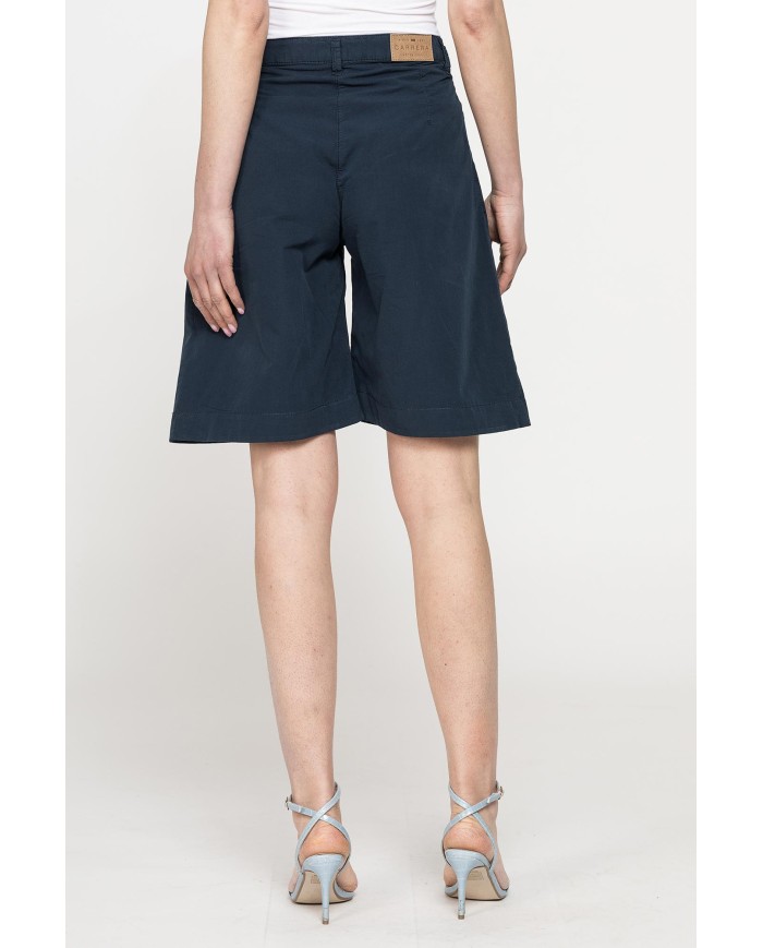 BERMUDA CON PIEGHE IN POPELINE 100% COTONE