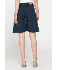 BERMUDA CON PIEGHE IN POPELINE 100% COTONE