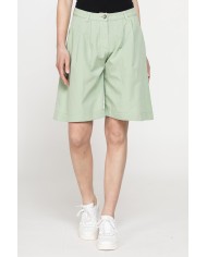 BERMUDA CON PIEGHE IN POPELINE 100% COTONE