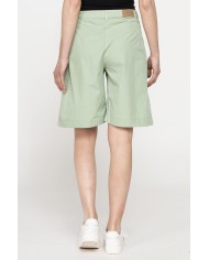 BERMUDA CON PIEGHE IN POPELINE 100% COTONE