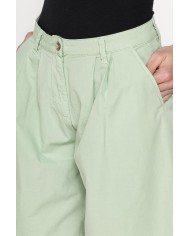 BERMUDA CON PIEGHE IN POPELINE 100% COTONE