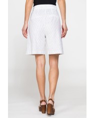 BERMUDA CON PIEGHE IN IN TESSUTO LINO COTONE