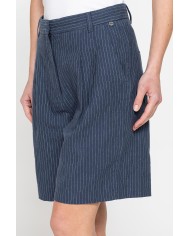 BERMUDA CON PIEGHE IN IN TESSUTO LINO COTONE